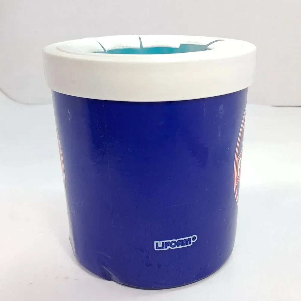 Vintage The Fridge Freezable Drink Can Cooler beverage Holder Koozie blue Lifoam